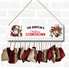 Personalised Christmas Advent Calendar Family Santa Baubles Xmas Countdown Sign