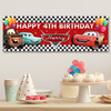 Personalised Party Banner For Kids Birthday Cars Balloons