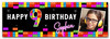Personalised Party Banner For Kids Birthday Lego Toy Bricks Photo