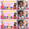 Personalised Party Banner For Kids Birthday Pink Peter Rabbit Photo