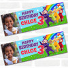 Personalised Party Banner For Kids Birthday Teletubbies Rainbow Photo
