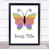 Gladys Knight Help Me Make It Through The Night Rainbow Butterfly Song Lyric Wall Art Print - Or Any Song You Choose