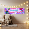 Personalised Party Banner For Kids Birthday Trolls Pink Purple