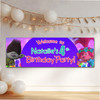 Personalised Party Banner For Kids Birthday Trolls Purple