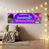 Personalised Party Banner For Kids Birthday Trolls Purple