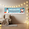 Personalised Party Banner For Christmas Fayre School Blue Santa Snowman