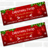Personalised Party Banner For Christmas Fayre School Red Baubles