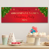 Personalised Party Banner For Christmas Party Red Gold Baubles