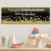 Personalised Party Banner For Graduation Gold Glitter Hats