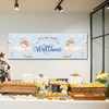 Personalised Party Banner For New Baby Boy Welcome Home Sleeping Baby Blue