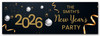 Personalised Party Banner For New Year Party Any Year Family Black Gold