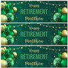 Personalised Party Banner For Retirement Male Green Gold Balloons
