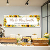 Personalised Party Banner For Wedding Day Welcome Congratulations Sunflower Gold