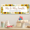 Personalised Party Banner For Wedding Day Welcome Congratulations Sunflower Gold