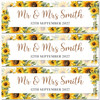 Personalised Party Banner For Wedding Day Welcome Congratulations Sunflower Gold