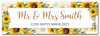 Personalised Party Banner For Wedding Day Welcome Congratulations Sunflower Gold