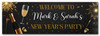 Personalised Party Banner For New Year Party Welcome Champagne Drink Black Gold