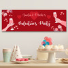 Personalised Party Banner For Valentine's Day Party Red Wine Hands Heart