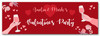 Personalised Party Banner For Valentine's Day Party Red Wine Hands Heart