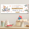 Personalised Party Banner For Wedding Day Congratulations Champagne Cake Hearts