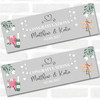 Personalised Party Banner For Wedding Day Congratulations Heart Silver Champagne