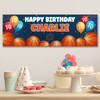 Personalised Party Banner For Kids Birthday Basketball