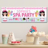 Personalised Party Banner For Kids Birthday Black Hair Cute Girl Spa Party