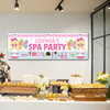 Personalised Party Banner For Kids Birthday Blonde Hair Cute Girl Spa Party