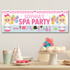 Personalised Party Banner For Kids Birthday Blonde Hair Cute Girl Spa Party