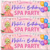 Personalised Party Banner For Kids Birthday Blonde Hair Girl Spa Pamper Party