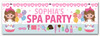 Personalised Party Banner For Kids Birthday Brown Hair Cute Girl Spa Party