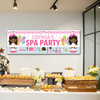 Personalised Party Banner For Kids Birthday Dark Skin Cute Girl Spa Party