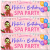 Personalised Party Banner For Kids Birthday Dark Skin Girl Spa Pamper Party