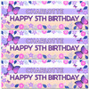 Personalised Party Banner For Kids Birthday Purple Pink Butterflies