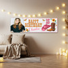 Personalised Party Banner For Kids Birthday Girls Pink Cowboy Boots Photo