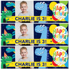 Personalised Party Banner For Kids Birthday Dinosaurs Photo