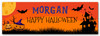 Personalised Party Banner For Halloween House Pumpkin Bat Orange