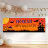 Personalised Party Banner For Halloween House Pumpkin Bat Orange