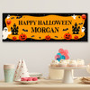 Personalised Party Banner For Halloween Orange Ghost Pumpkin