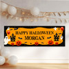 Personalised Party Banner For Halloween Orange Ghost Pumpkin