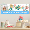 Personalised Party Banner For Kids Birthday Watercolour Mermaids Photo