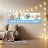 Personalised Party Banner For Kids Birthday Watercolour Mermaids Photo