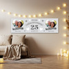 Personalised Party Banner For 25th Wedding Anniversary Silver 25 Years Photo