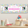 Personalised Party Banner For Baby Shower Photo Pink Blue Flowers