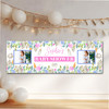 Personalised Party Banner For Baby Shower Photo Pink Blue Flowers