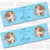 Personalised Party Banner For Christening Boys Photo Blue Flowers