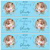 Personalised Party Banner For Christening Boys Photo Blue Flowers