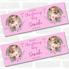 Personalised Party Banner For Christening Girls Photo Pink Flowers