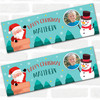Personalised Party Banner For Christmas Photo Blue Santa Snowman