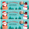 Personalised Party Banner For Christmas Photo Blue Santa Snowman